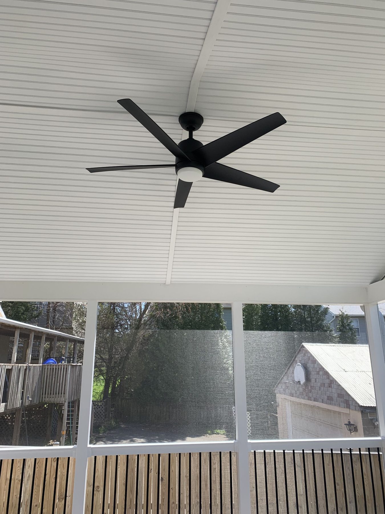 Outdoor ceiling fan installed by CMD Electric